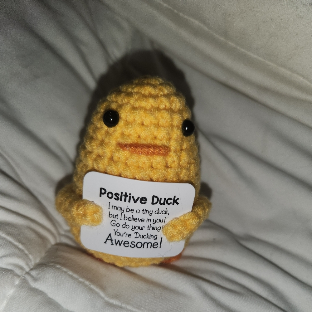 Yellow and Orange Amigurumi Chick Decor Accent